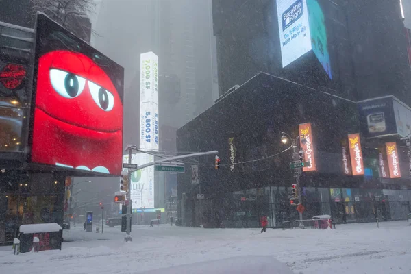 New York États Unis 1Er Février 2021 Tempête Neige Sur — Photo