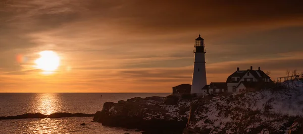 Portland Head Lighthouse Cape Elizabeth Maine Verenigde Staten — Stockfoto