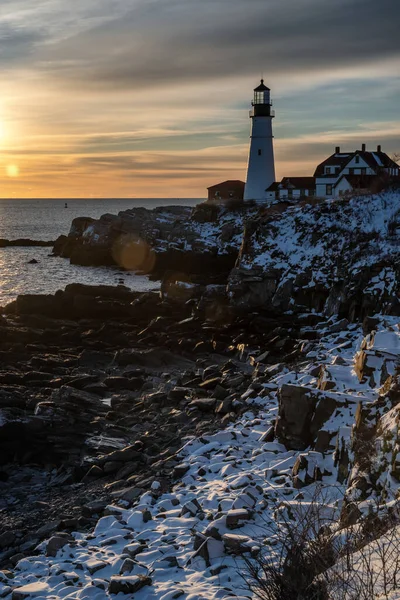 Portlandský Hlavní Maják Cape Elizabeth Maine Usa — Stock fotografie