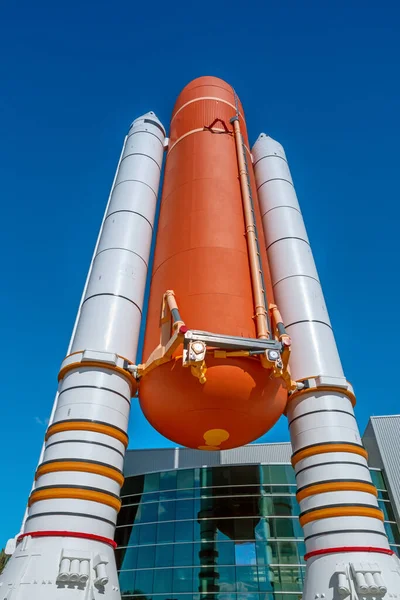 Cape Canaveral Florida Usa Prosinec 2021 Expozice Raketoplánu Atlantis Návštěvnickém — Stock fotografie