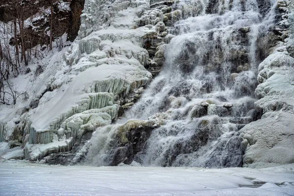 Ithaca Falls Vista Durante Inverno Nova Iorque Estados Unidos — Fotografia de Stock