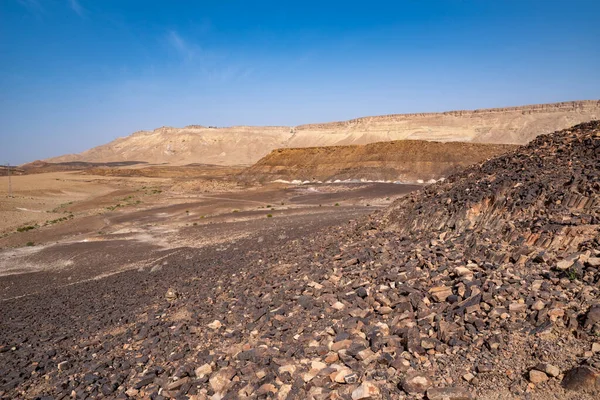 Makhtesh Crater Ramon Geological Landform Large Erosion Cirque Negev Desert — Stock Photo, Image