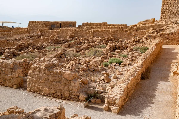 Antiga Fortificação Masada Israel Parque Nacional Masada Região Mar Morto — Fotografia de Stock