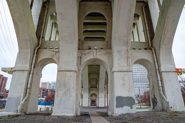 Detroit Superior Bridge Oficjalnie Znany Jako Veterans Memorial Bridge Nad — Zdjęcie stockowe