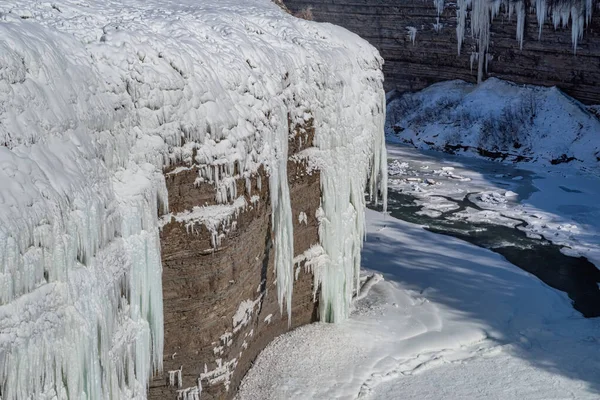 Cachoeiras Letchworth State Park Vista Durante Inverno Estados Unidos — Fotografia de Stock