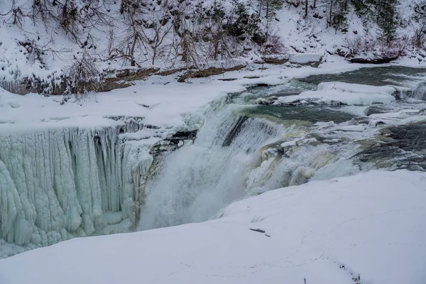 Wasserfälle Letchworth State Park Winter Usa — Stockfoto