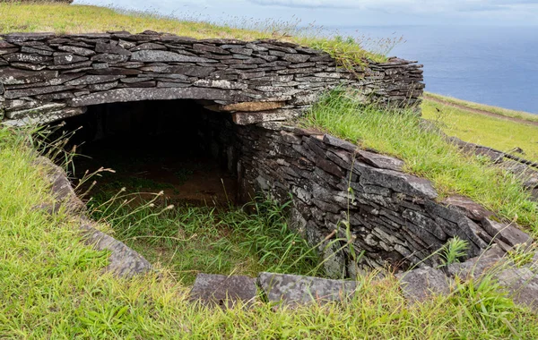 Ερείπια Του Χωριού Ορόνγκο Στο Ράπα Νούι Νησί Του Πάσχα — Φωτογραφία Αρχείου