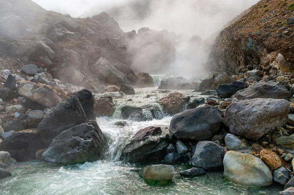 Berglandschaft Auf Der Insel Paramuschir Kurilen Russland Die Heissen Quellen — Stockfoto