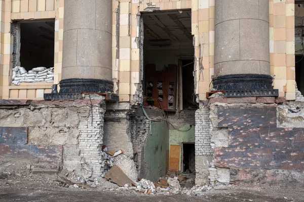 Kharkiv Ucrania Mayo 2022 Destruyó Construcción Del Consejo Del Óblast — Foto de Stock