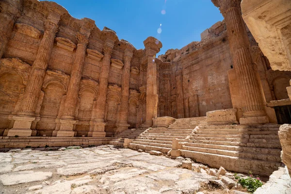 Temple Bacchus Ruins Ancient City Baalbek Lebanon — Stock Photo, Image