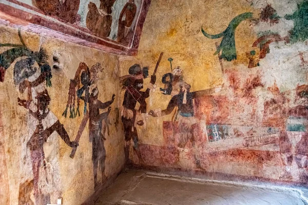 Bonampak Chiapas Mexico December 2019 Αρχαίες Τοιχογραφίες Στο Ναό Ζωγραφικής — Φωτογραφία Αρχείου