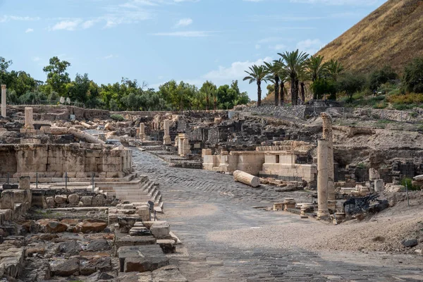 Rester Antik Stad Betshean Beit She National Park Israel — Stockfoto