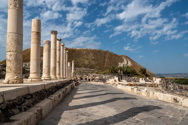 古代都市ベス シーンの遺跡 彼女はイスラエルの国立公園をかむ — ストック写真