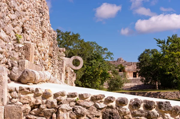 Gyűrű Maja Labdarúgó Pályán Ősi Maja Városban Uxmal Mexikó Yucatan — Stock Fotó