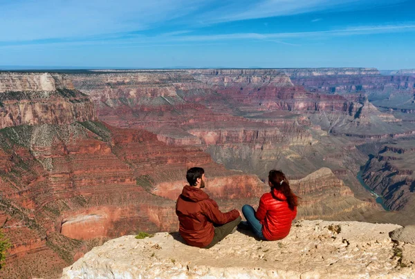 Πεζοπόροι Στο Εθνικό Πάρκο Grand Canyon Ηπα — Φωτογραφία Αρχείου
