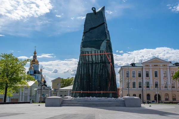 Kharkiv Ukraine Mai 2022 Couvert Sacs Sable Monument Indépendance Sur — Photo
