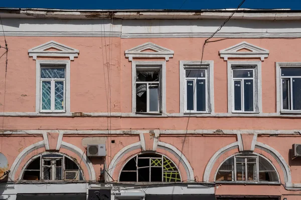 Kharkiv Ucrânia Maio 2022 Edifício Destruído Centro Histórico Como Consequência — Fotografia de Stock