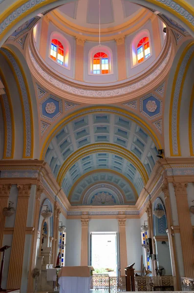 Interiorr Notre Dame Des Anges Pondichéry Église Chrétienne Inde Sud — Photo