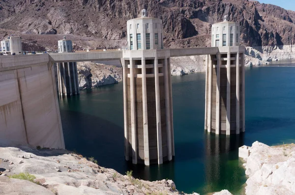 Hoover Dam Nel Black Canyon Del Fiume Colorado Confine Tra — Foto Stock