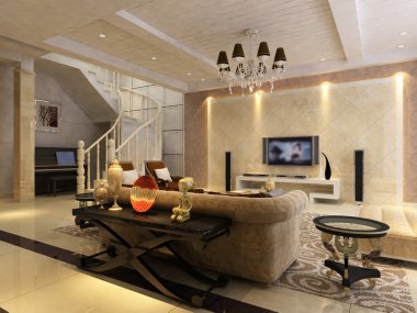 ev iç 3d rendering