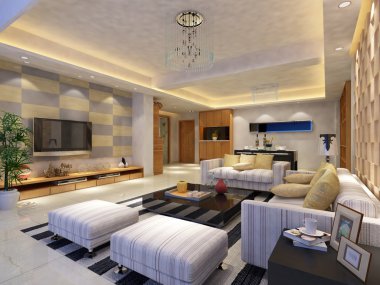 ev iç 3d rendering