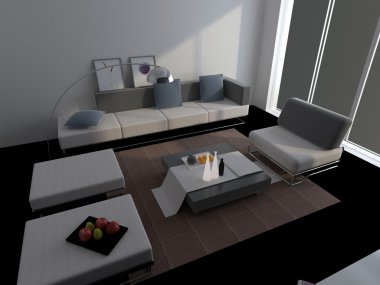 ev iç 3d rendering