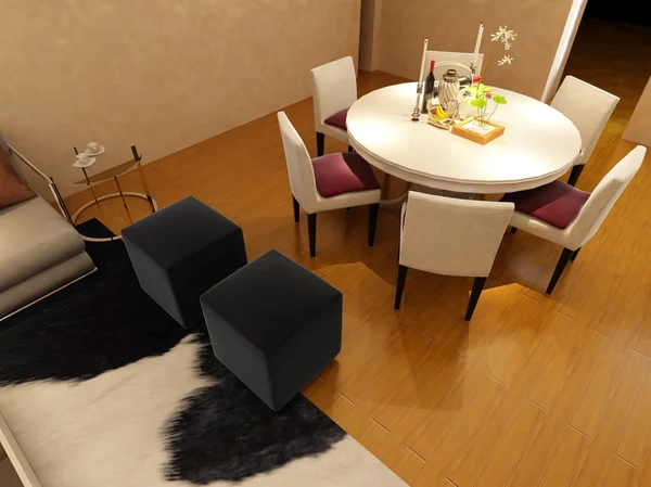 Inicio interior 3D renderizado — Foto de Stock