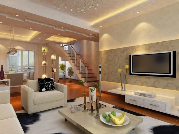 Home interior rendering 3D — Foto Stock