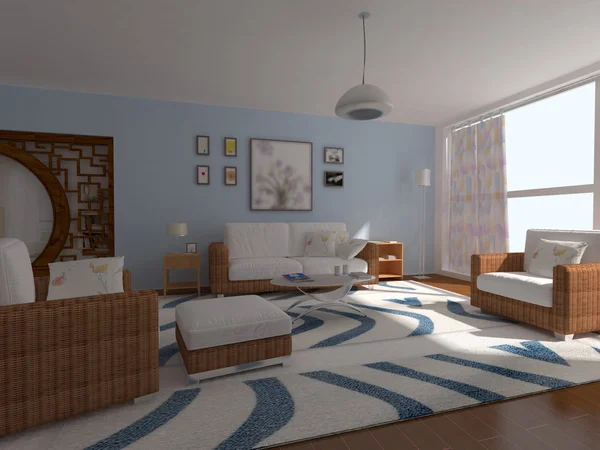 Ev iç 3d rendering — Stok fotoğraf
