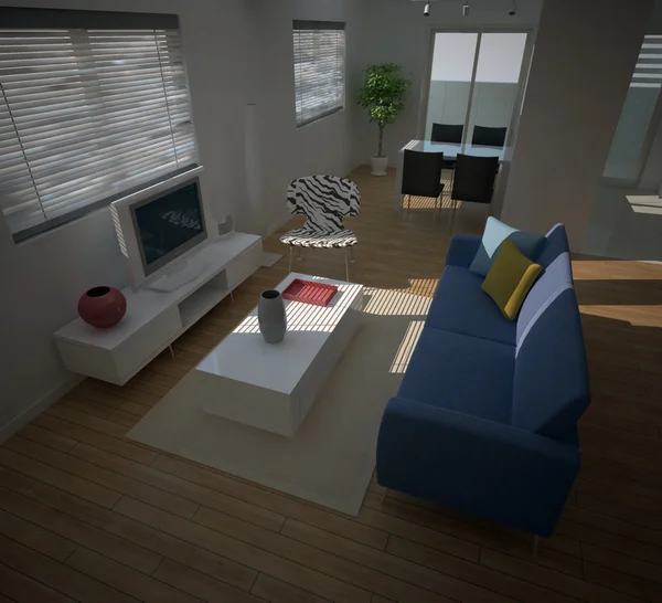 Inicio interior 3D renderizado — Foto de Stock