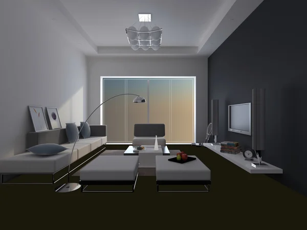 Home interior rendering 3D — Foto Stock