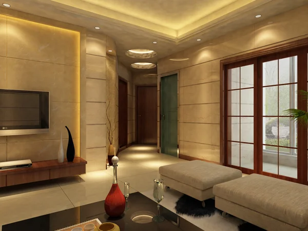 Home interior rendering 3D — Foto Stock