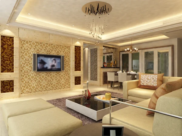 Home interior rendering 3D — Foto Stock