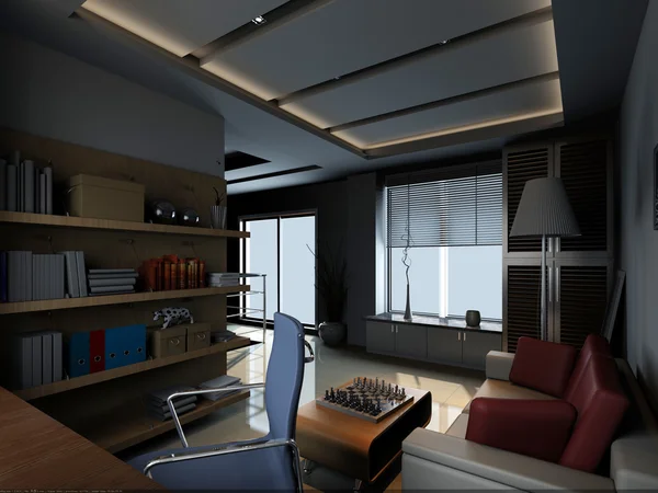 Inicio interior 3D renderizado — Foto de Stock