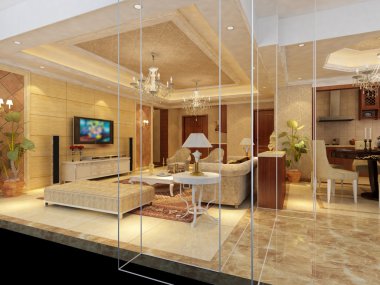ev iç 3d rendering