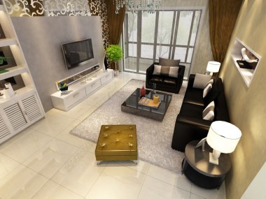 ev iç 3d rendering