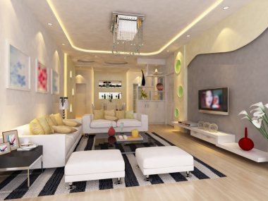 ev iç 3d rendering