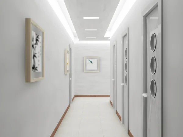 Lege corridor interieur — Stockfoto
