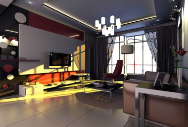 ev iç 3d rendering
