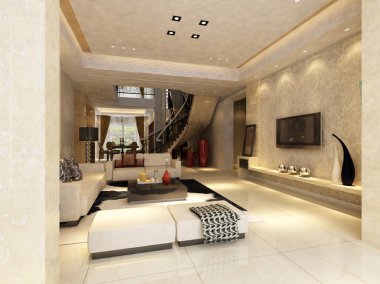 ev iç 3d rendering