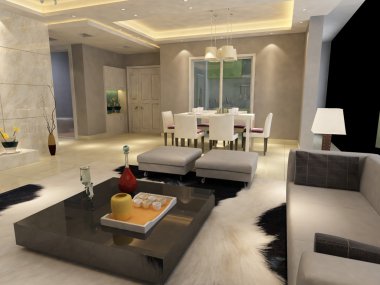 ev iç 3d rendering