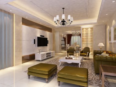 ev iç 3d rendering