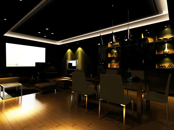 Inicio interior 3D renderizado — Foto de Stock