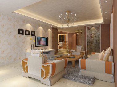 ev iç 3d rendering