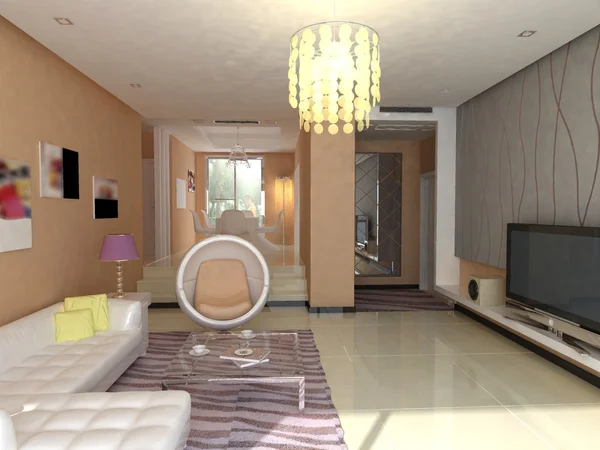 Interieur 3D-rendering — Stockfoto