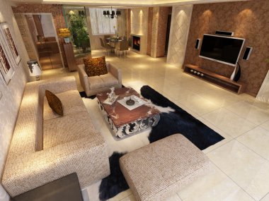 ev iç 3d rendering