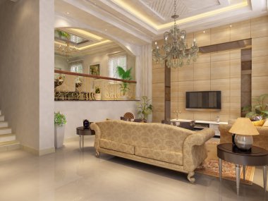 ev iç 3d rendering