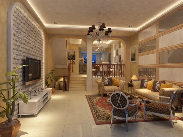 Home interior rendering 3D — Foto Stock