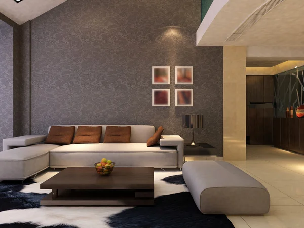 Home interior rendering 3D — Foto Stock