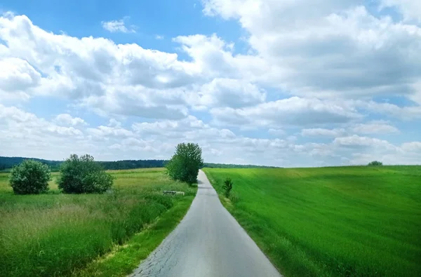 Landscape Road Nature Poland Village Sky Summer Travel 스톡 이미지